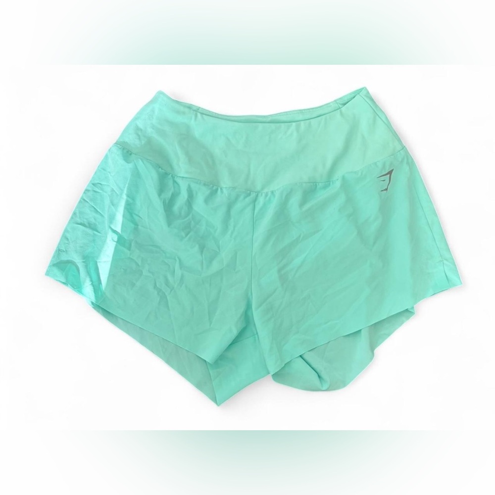 Gym Shark Speed Shorts Bright turquoise Lined Mint workout casual Summer Size L - Picture 3 of 5